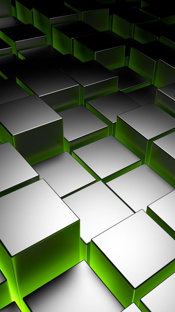 Abstract Geometric Mirage: A Futuristic Cube in 3D Wallpaper