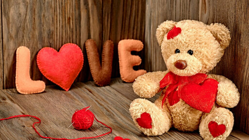 Enchanting Teddy: A Delightful Playmate in a Romantic HD Wallpaper
