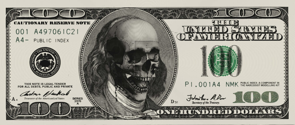 Money's Grim Game: Unveiling the Dark Side of Wealth Wallpaper
