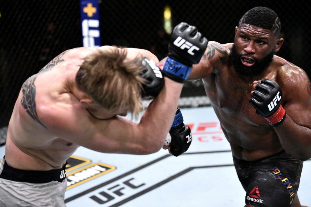 Curtis Blaydes and Alexander Volkov UFC fight intense action dynamic wallpaper background