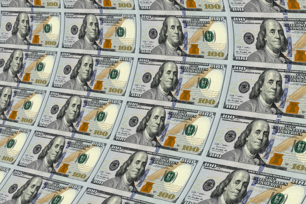 Curved Currencies: A High-Resolution Wallpaper of a $100 Bill for Your Desktop Background