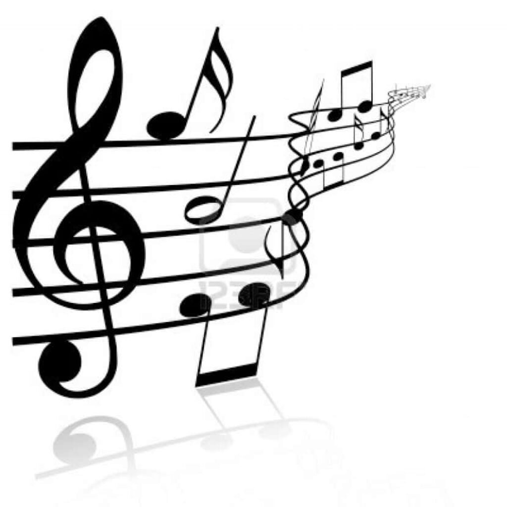 Stylish Curvy Music Notes Wallpaper for Artistic Music Lovers
