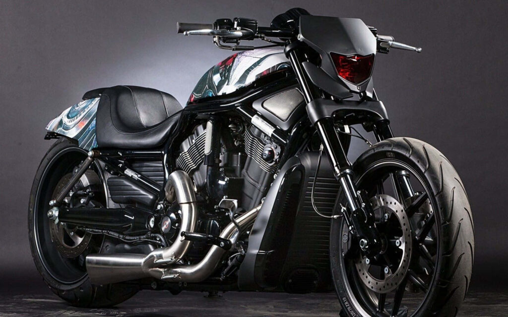 Custom Black Motorcycle Wallpaper: Sleek Design & Bold Accents