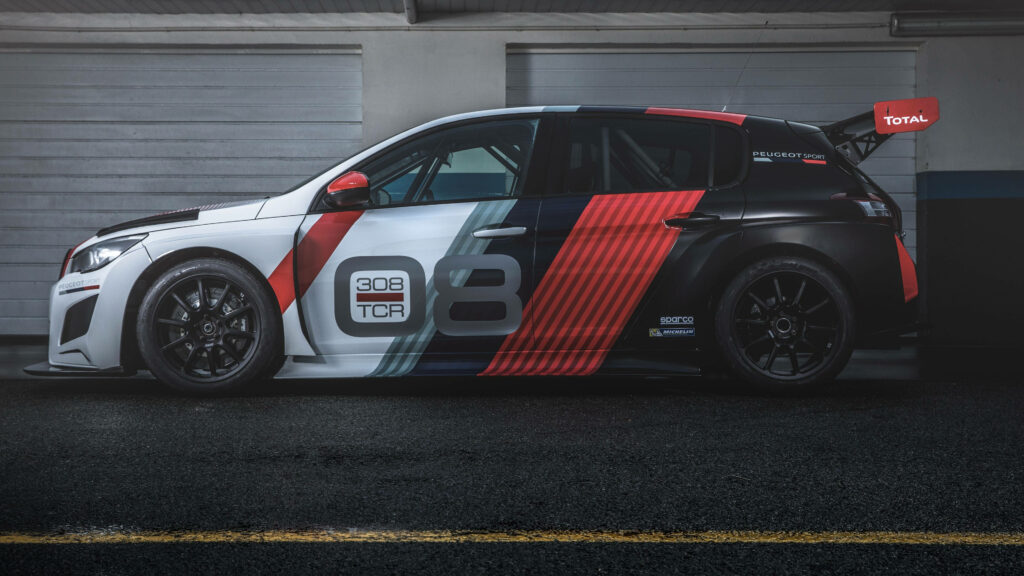 Customized Peugeot 308 TCR Wallpaper: Sporty Racing Design Background
