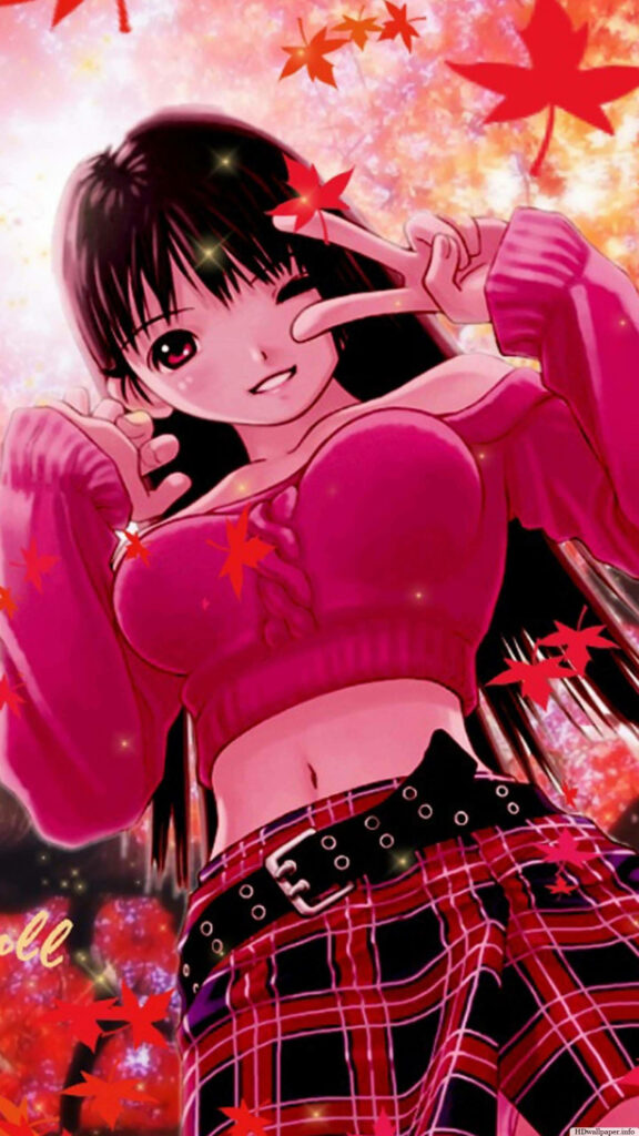 Cute Anime Girl Strikes a Pose in this Charming Android Tablet Wallpaper