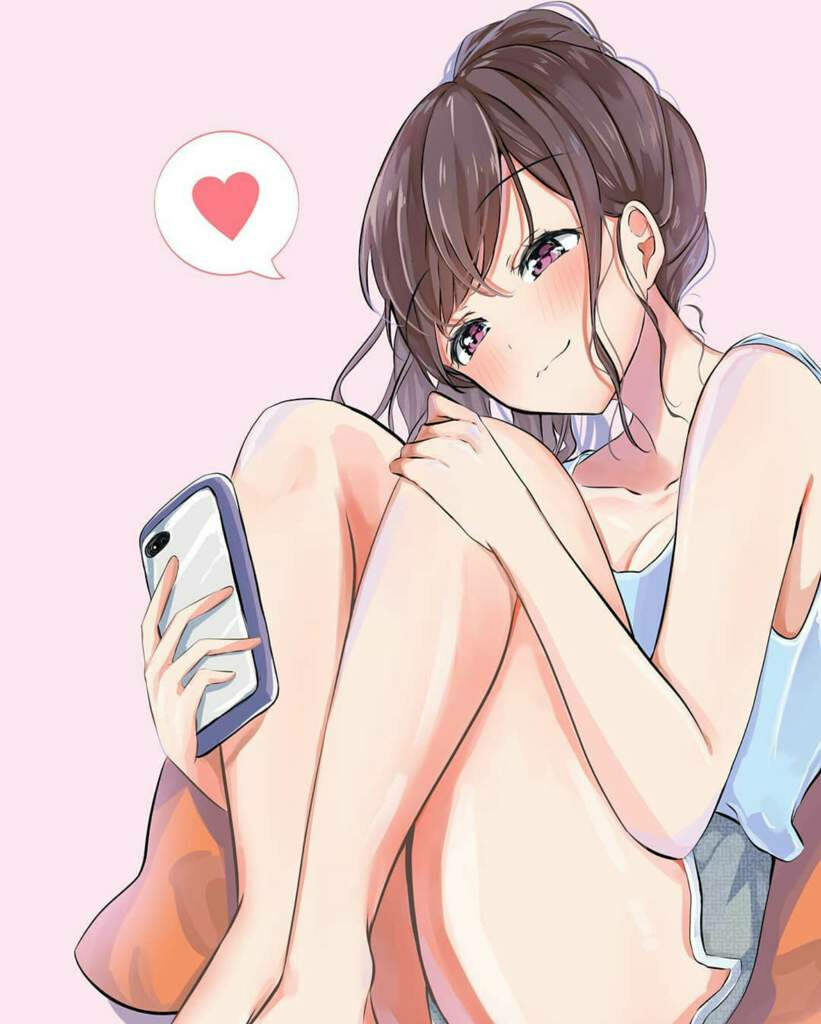 Cute Anime Girl Wallpaper: Sweet Blushing PFP for Couples