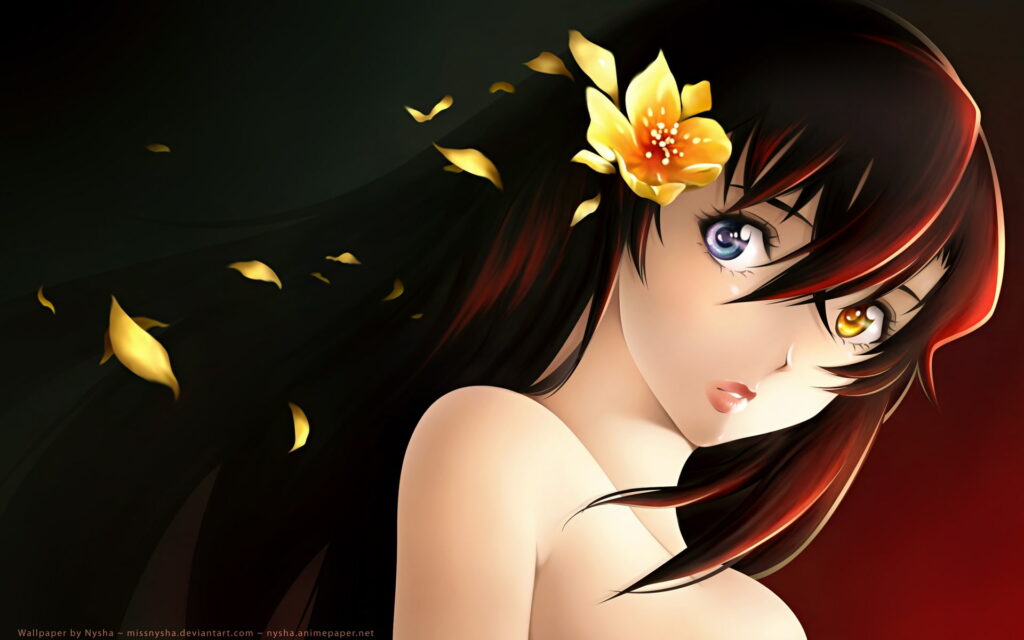 Cute Red Anime Girl: A Stunning HD Art Wallpaper for Anime Lovers