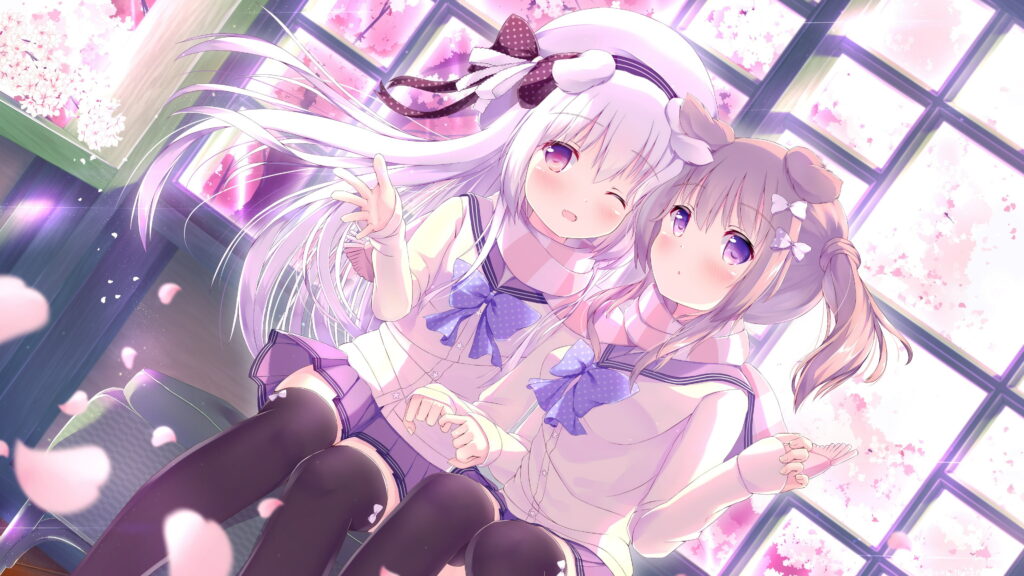 Cute Anime Girls in School Uniforms: Best Friends Forever - 4K Wallpaper