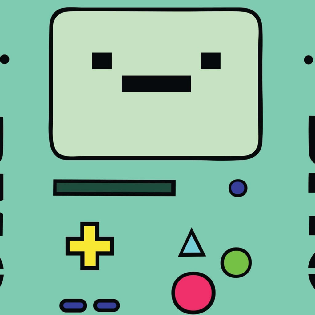 Adorable minimalist BMO Adventure Time iPad wallpaper colorful cute girly fan background