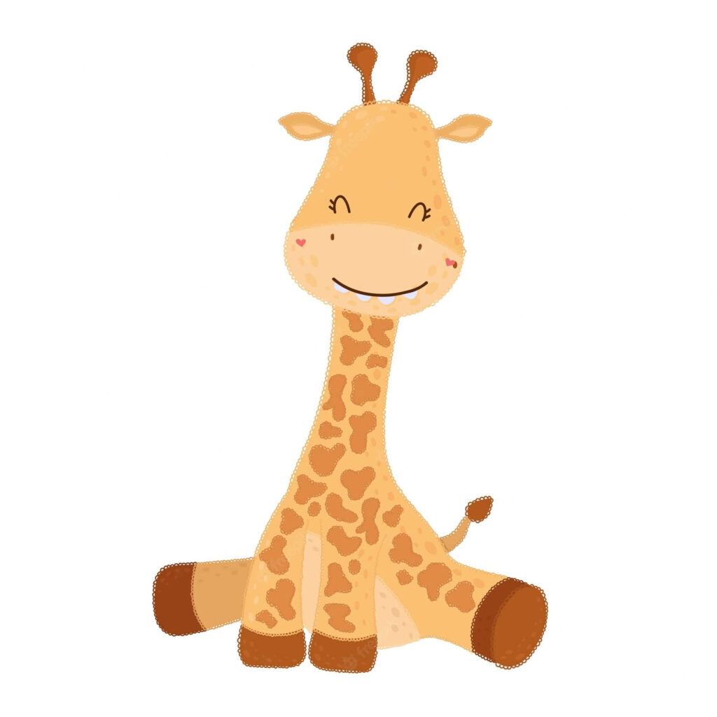 Charming Baby Giraffe Wallpaper: Cute & Curious Illustration