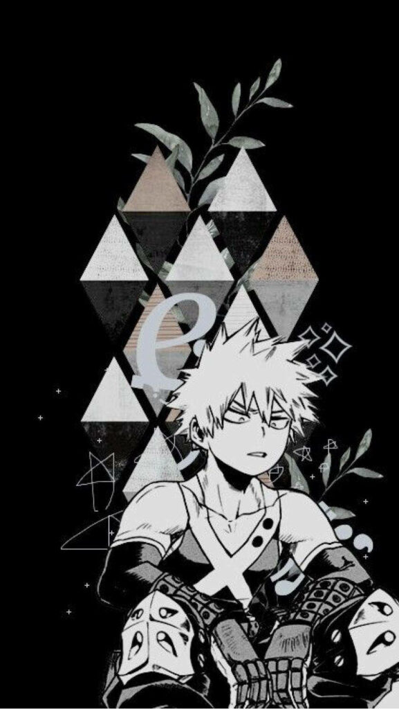 Modern Bakugo Wallpaper: Cute Design with Geometric Triangles