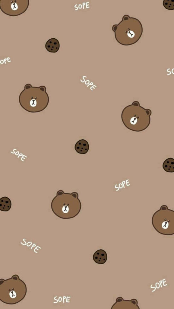 Adorable Bear Faces & Cookies Wallpaper - SOPE Minimalist Design