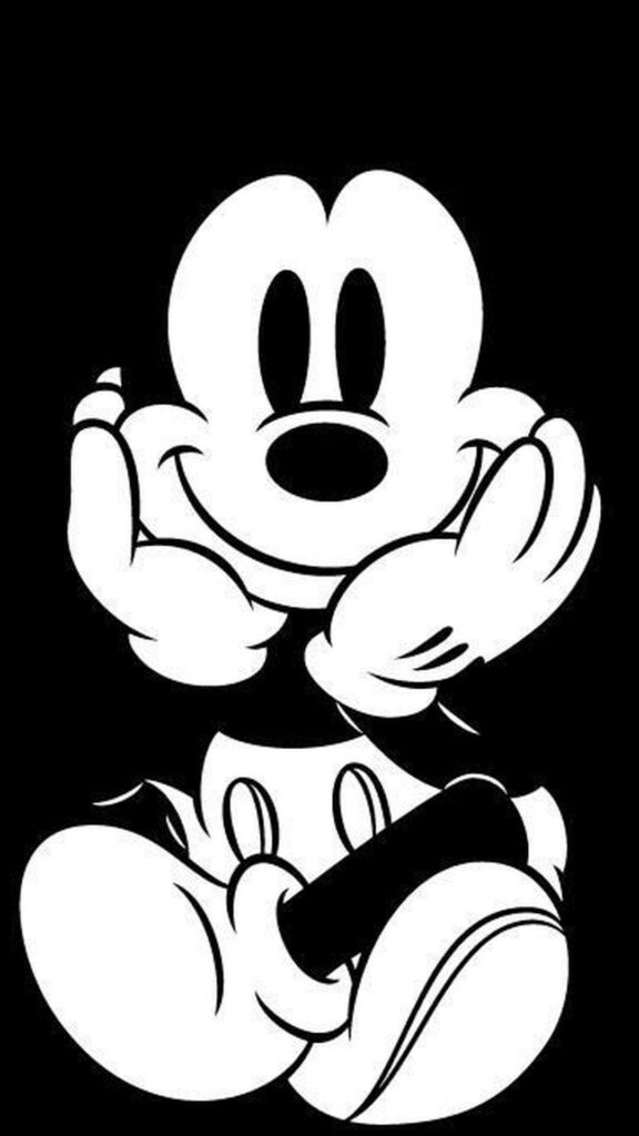 Charming Monochrome Mickey: A Beautiful Black and White Background Snapshot Wallpaper