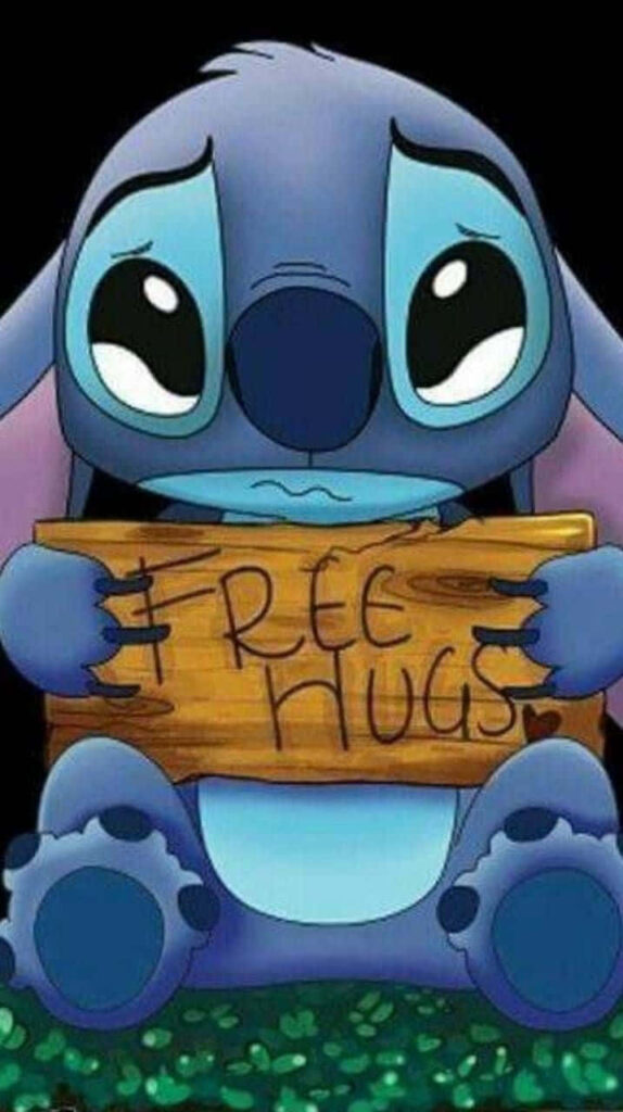 Cute Blue Alien with Free Hugs Sign - Adorable Wallpaper Background