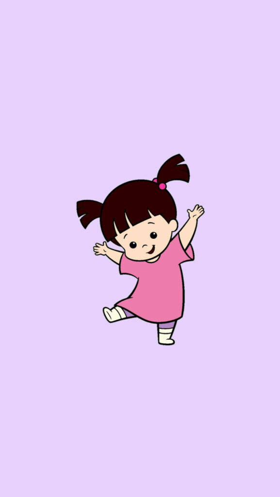 Cheerful Boo Cartoon Wallpaper for iPhone X - Cute Background Design
