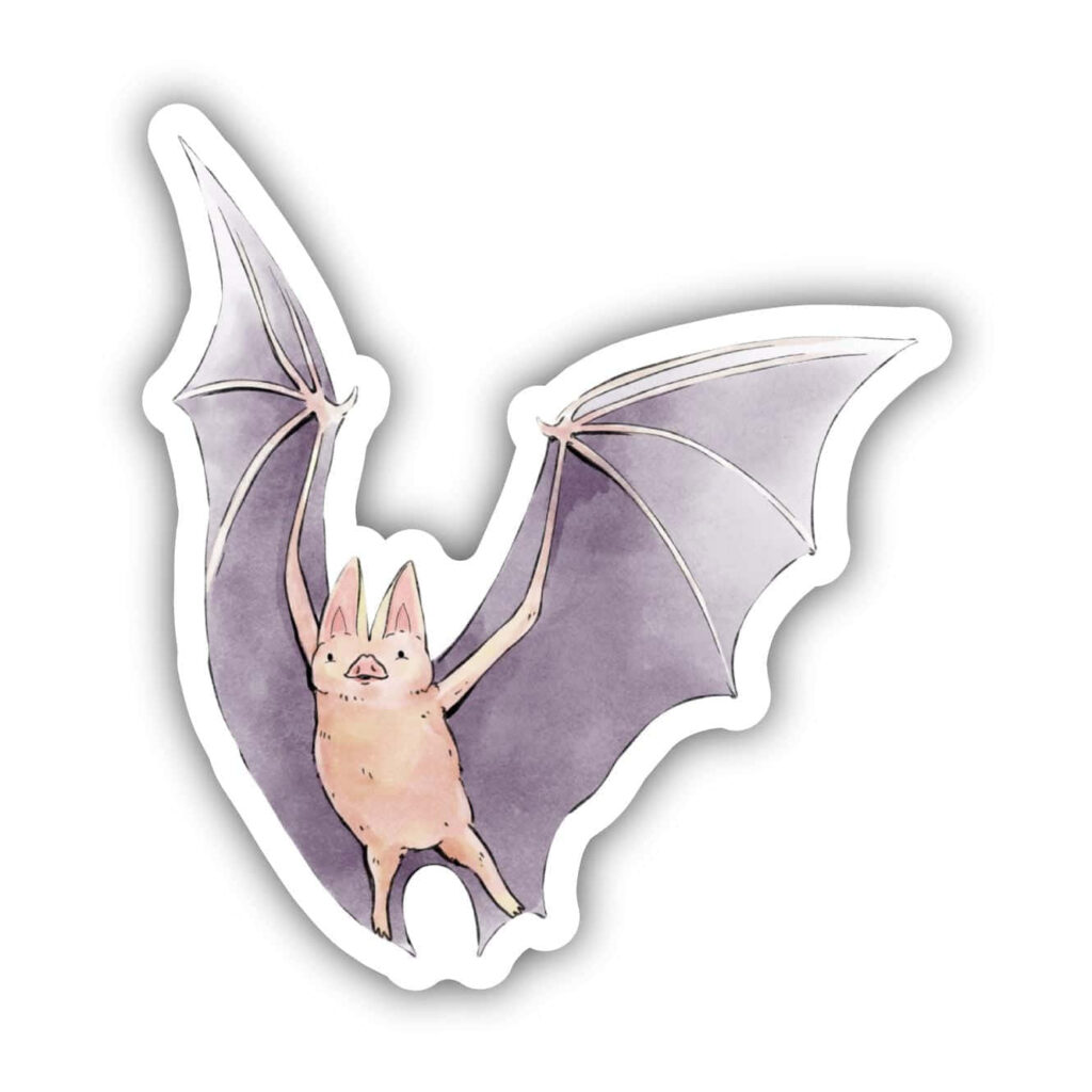 Charming Cartoon Bat Artwork: Cute Design for Whimsical Wallpapers