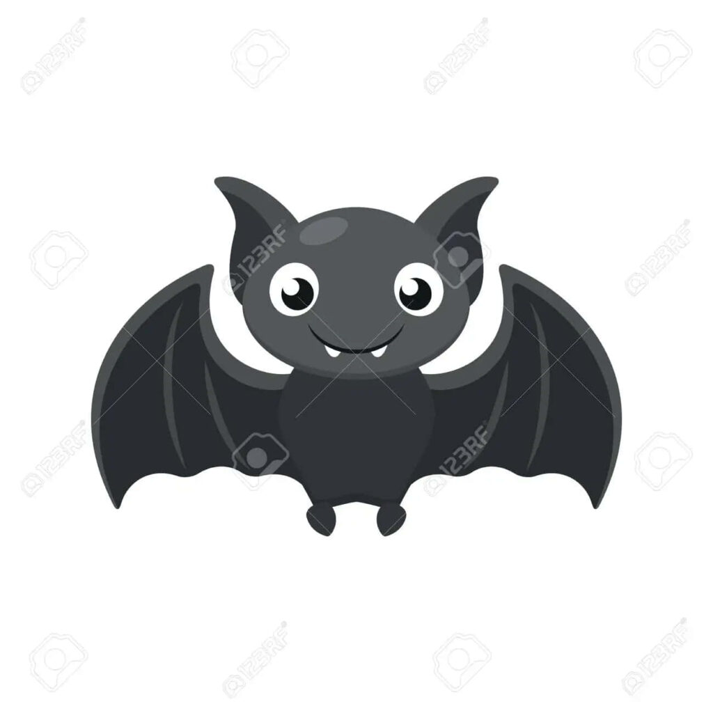 Whimsical Cartoon Bat Wallpaper - Friendly Upside Down Design