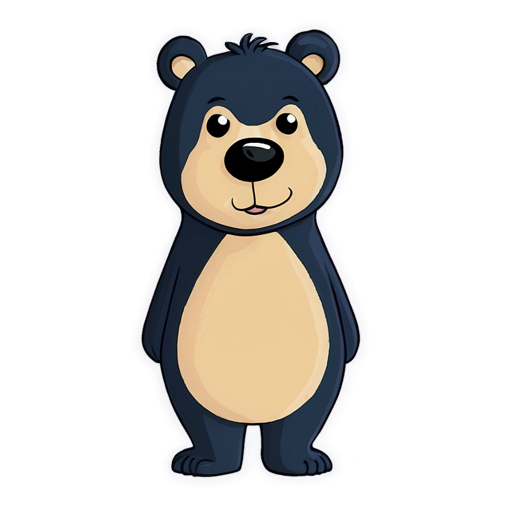 Cute Cartoon Bear Wallpaper for Playful Digital Background