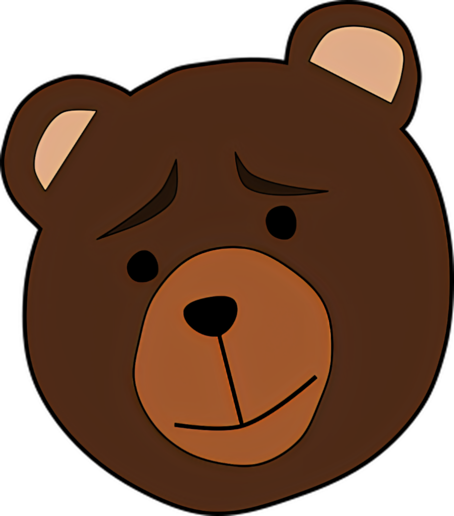 Cute Cartoon Brown Bear Face Wallpaper with Soft Shading
