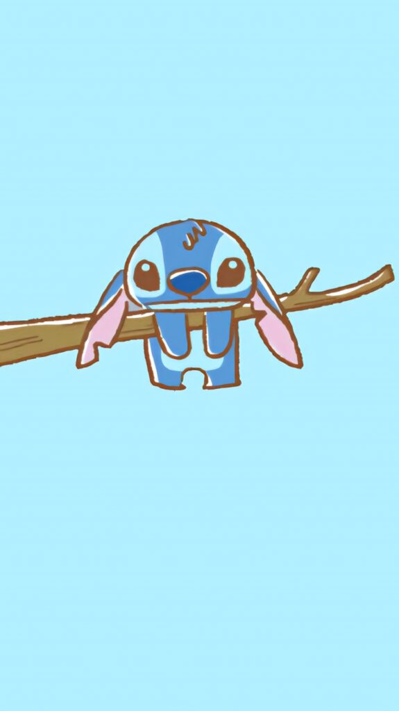 Cute Cartoon Character Wallpaper on Light Blue Minimalist Background