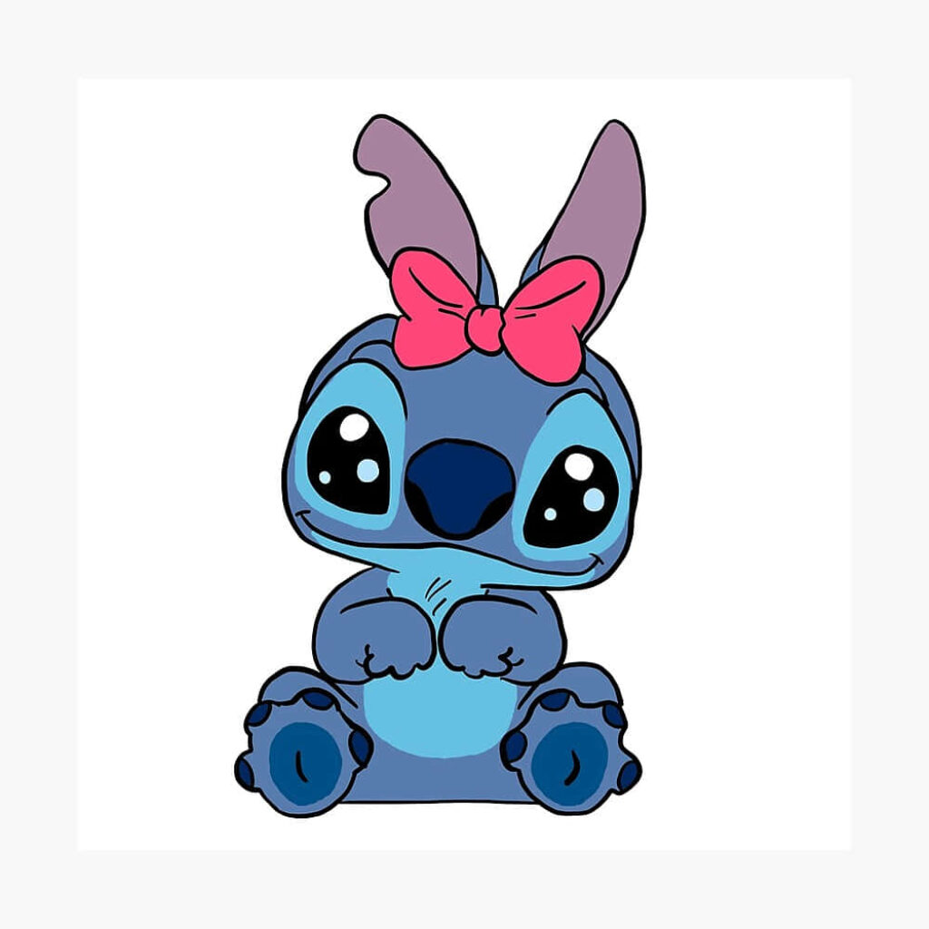 Adorable Cartoon Character with Pink Bow Wallpaper Background