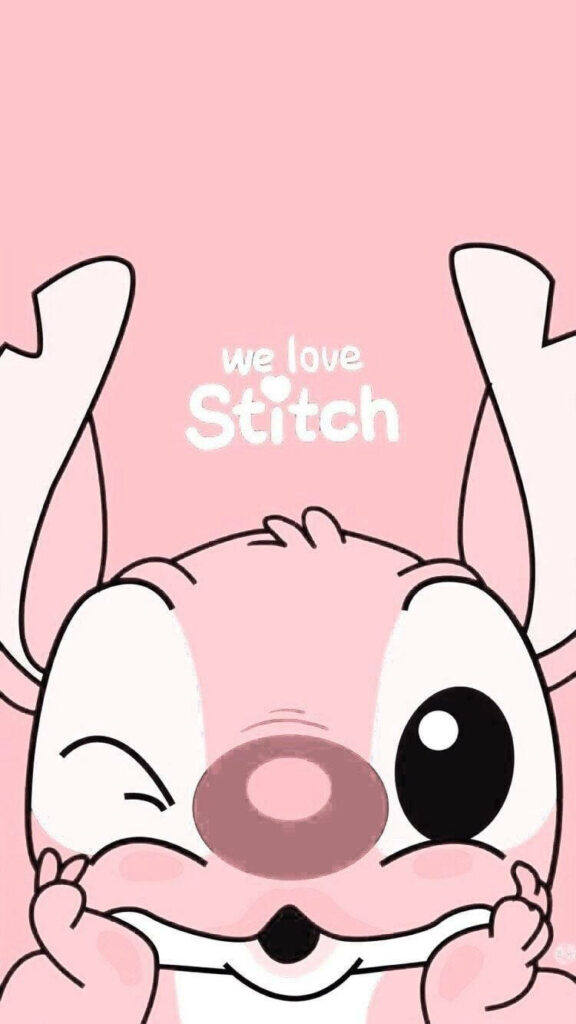 Charming Cartoon Wallpaper: Cute Character on Soft Pink Background
