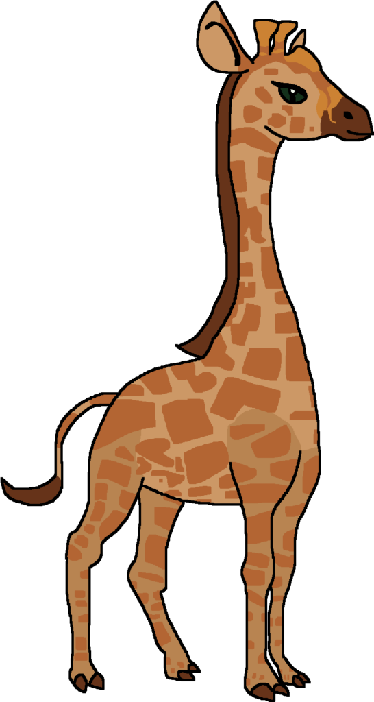 Playful Cartoon Giraffe Wallpaper: Adorable Side View Design