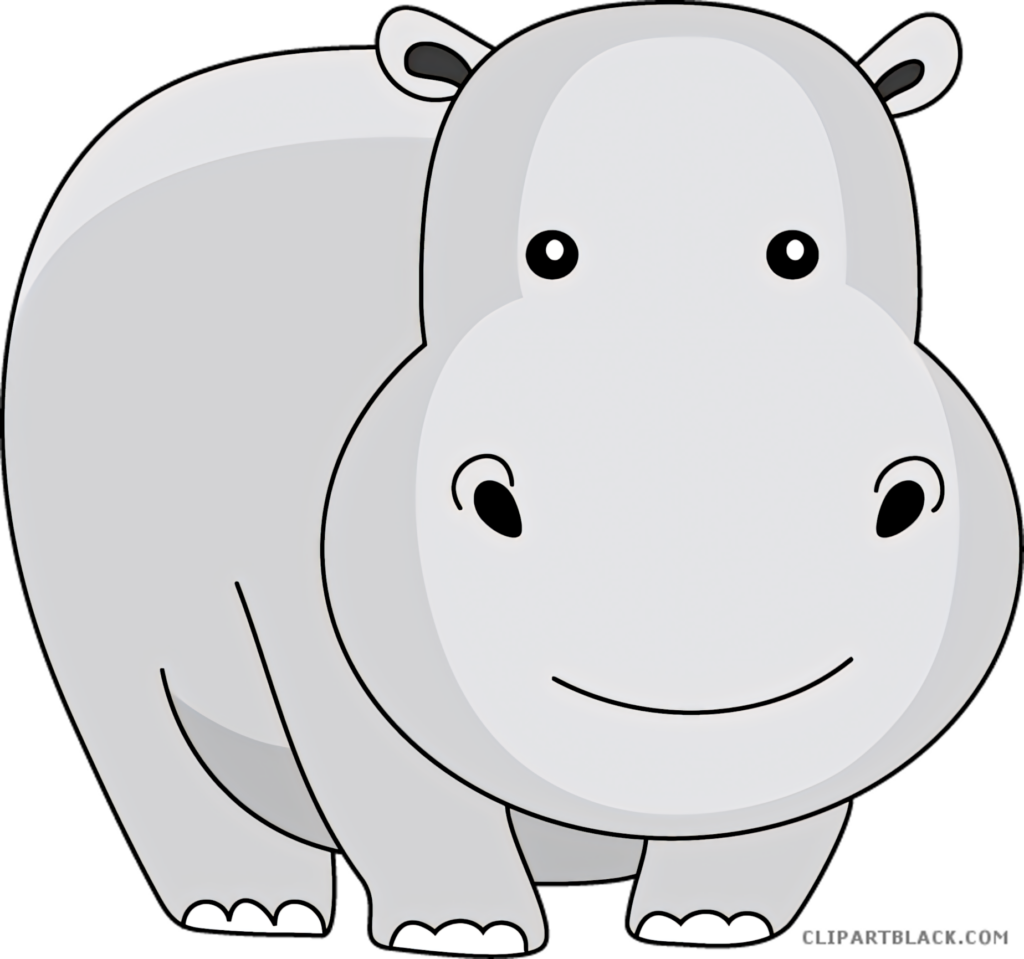 Cute Cartoon Hippopotamus Wallpaper - Friendly Design PNG Background