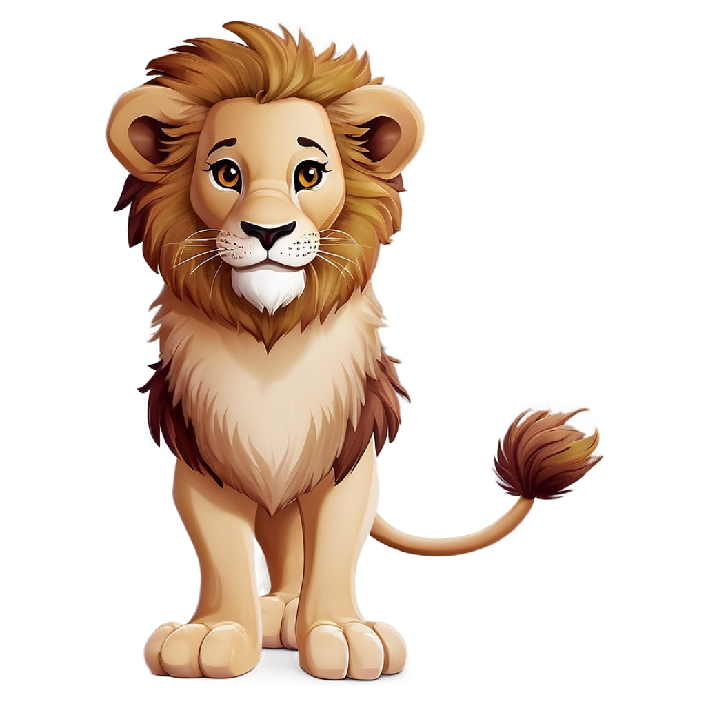 Adorable Cartoon Lion Wallpaper with Soft Background Design