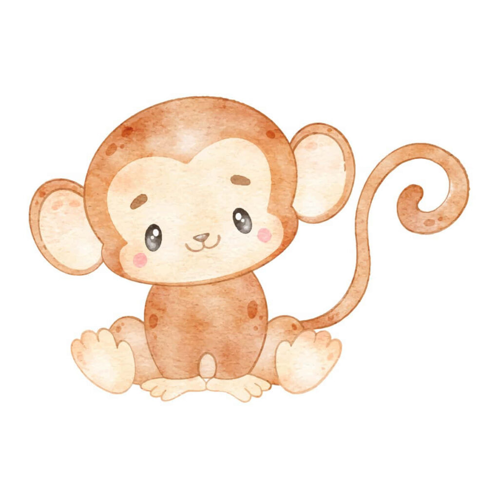 Cheerful Cartoon Monkey Wallpaper: Cute & Cozy Background Design