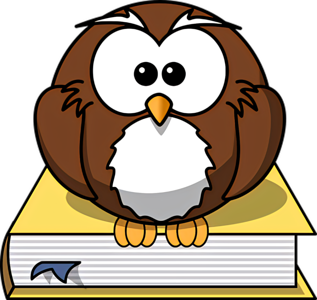 Cute Cartoon Owl on Book Wallpaper for Study Spaces and Libraries