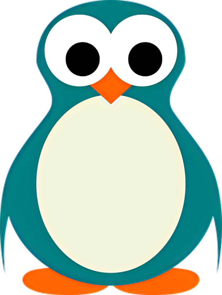 Adorable Cartoon Penguin Wallpaper - Whimsical Teal & White Design