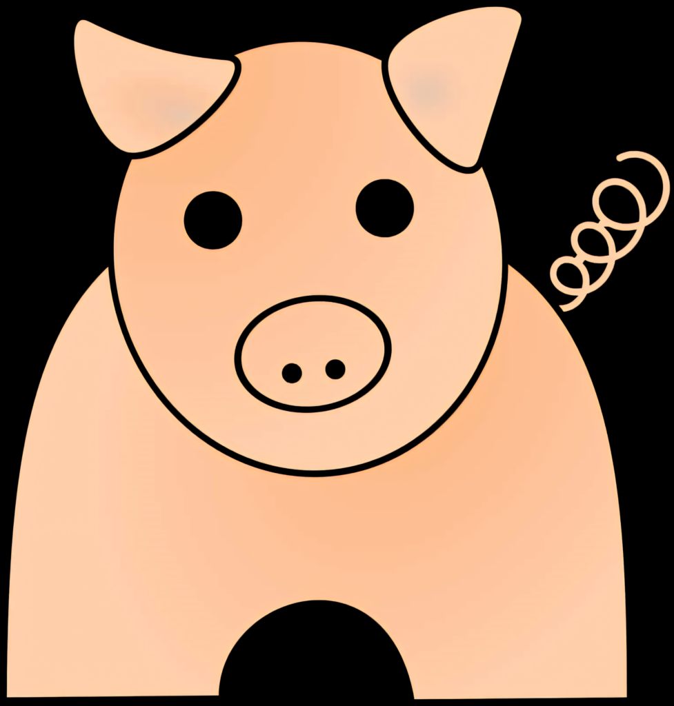 Adorable Minimalist Cartoon Pig Wallpaper for Playful Backgrounds
