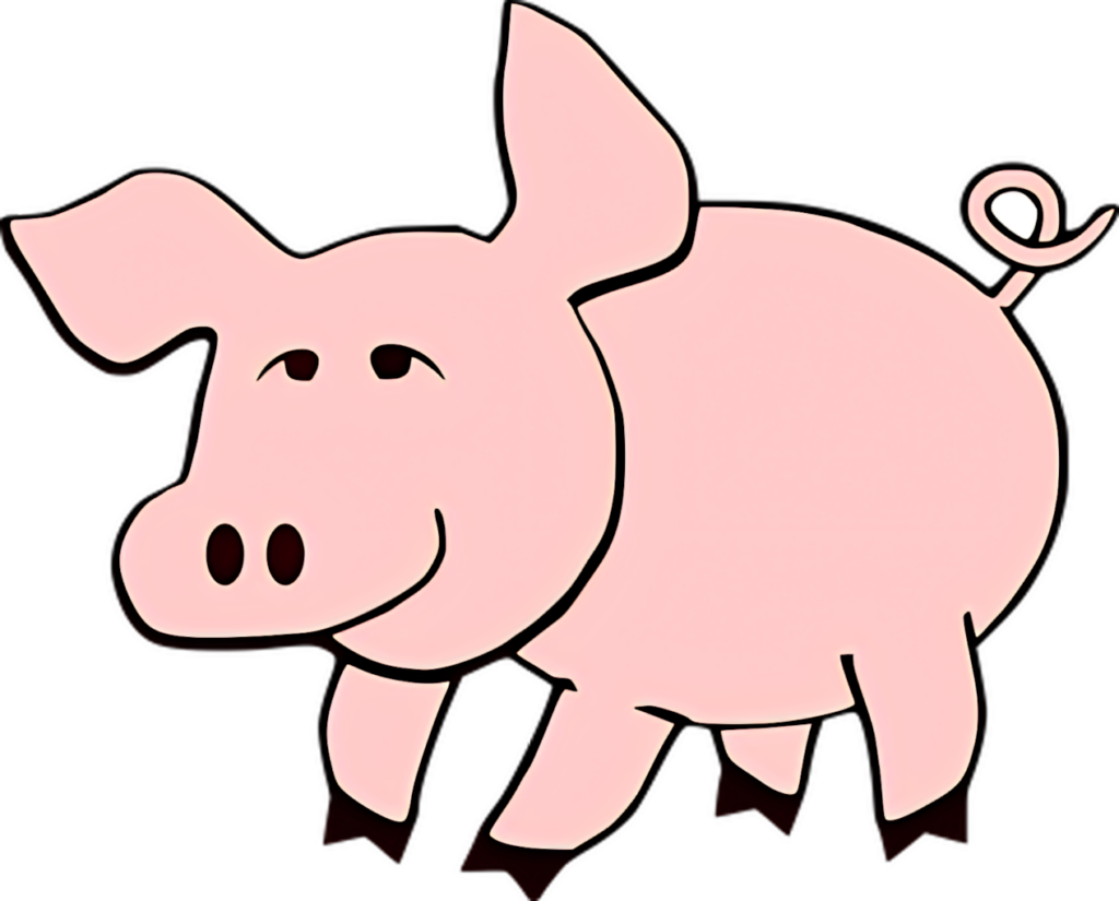 Playful Cartoon Pig PNG Wallpaper with Transparent Background