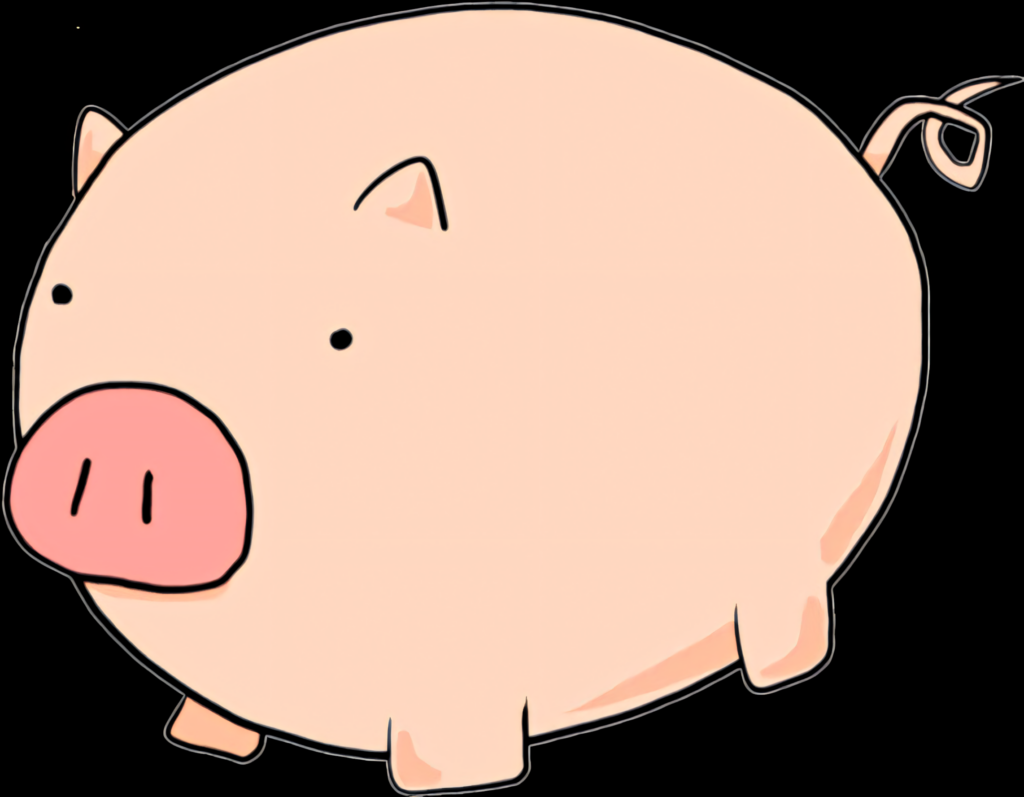 Adorable Cartoon Pig Wallpaper - Cute Side View Design