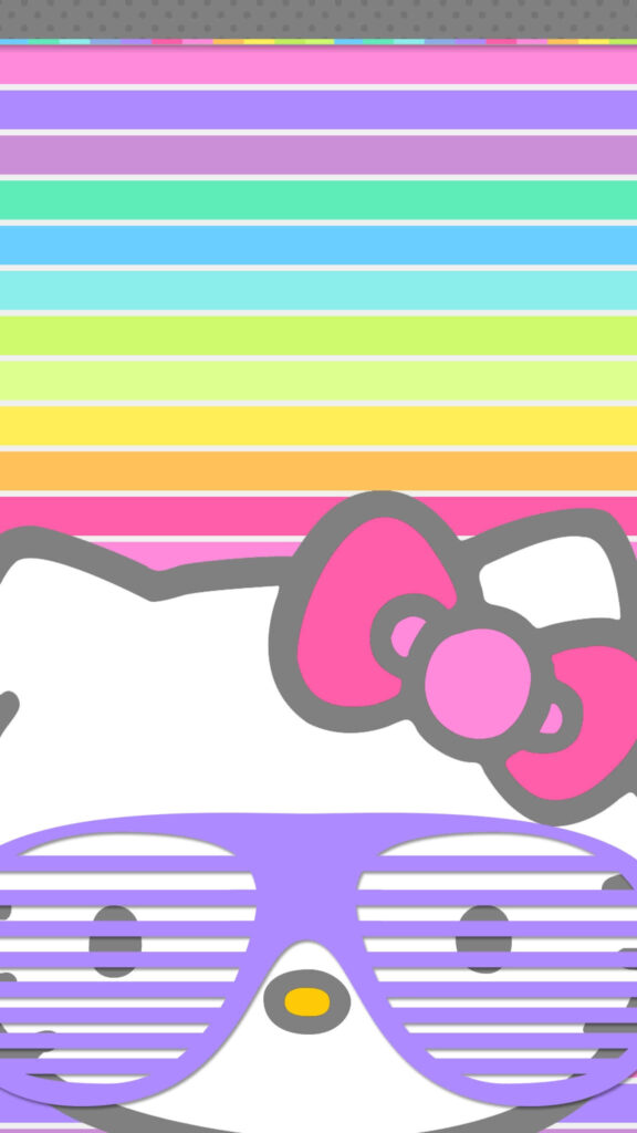 Playful Wallpaper: Cute Character with Pink Bow & Trendy Sunglasses