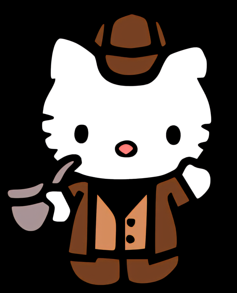 Cute Detective Character Wallpaper: Iconic Style with Hat & Pipe
