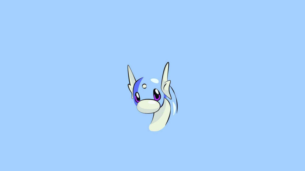 Charming Dragon Wallpaper: Serpentine Creature on Soft Blue Background