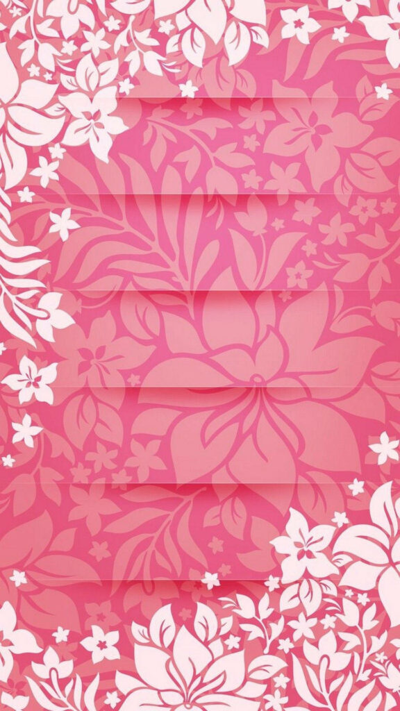 Pink and white floral abstract wallpaper with stylized folds perfect for girly iPhone lock screen