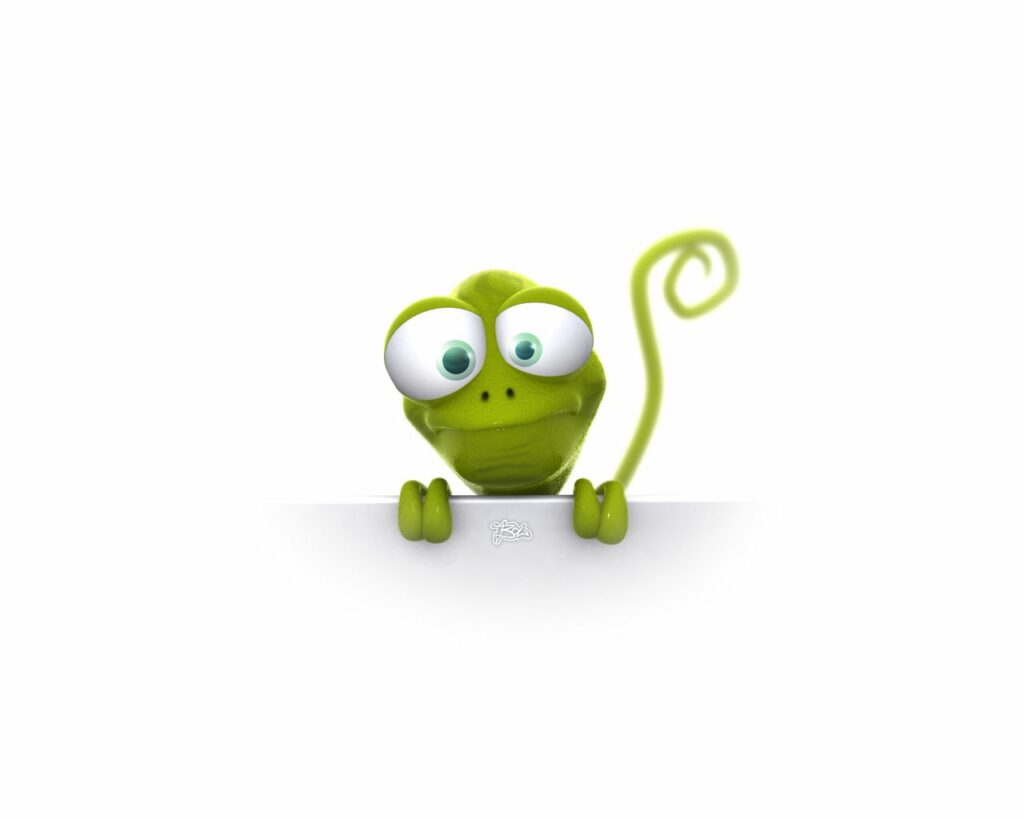 Cute Green Lizard Wallpaper - Adorable Minimalist Pet Design