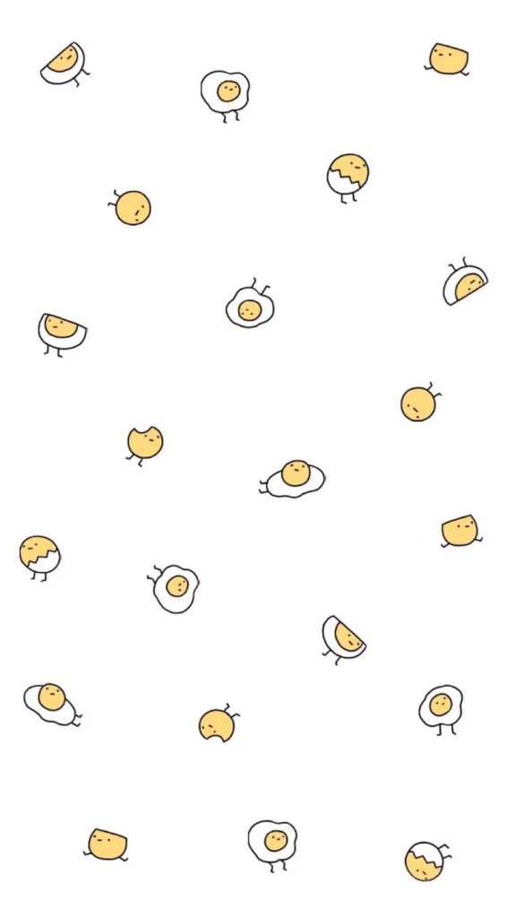 Cute Gudetama minimalist pattern wallpaper with white background perfect for iPhone lock screen