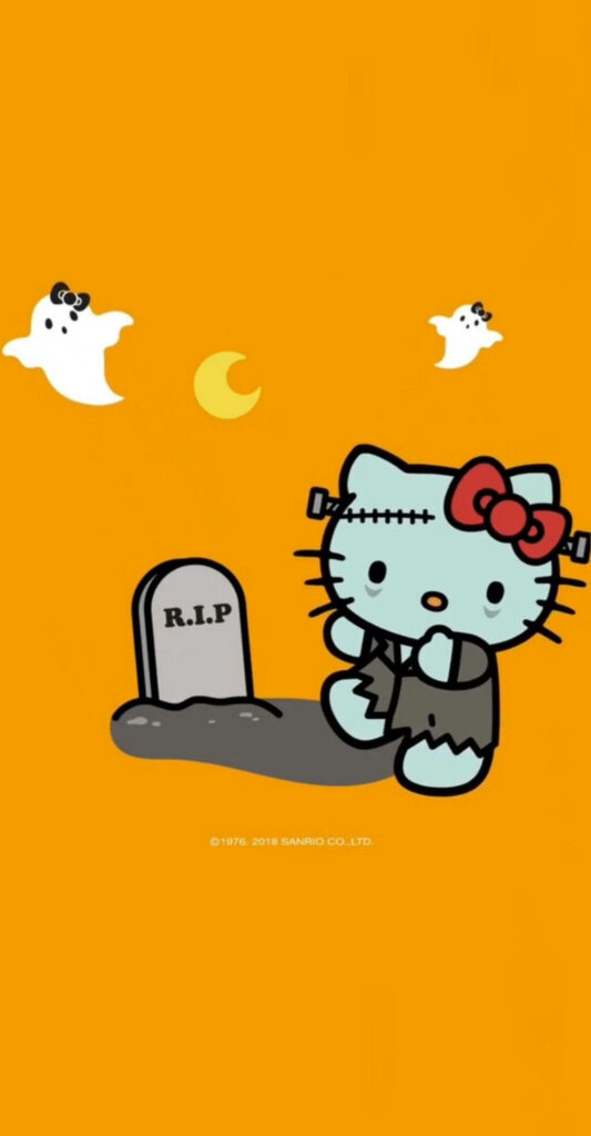 Hello Kitty Halloween Wallpaper: Cute Frankenstein & Playful Ghosts