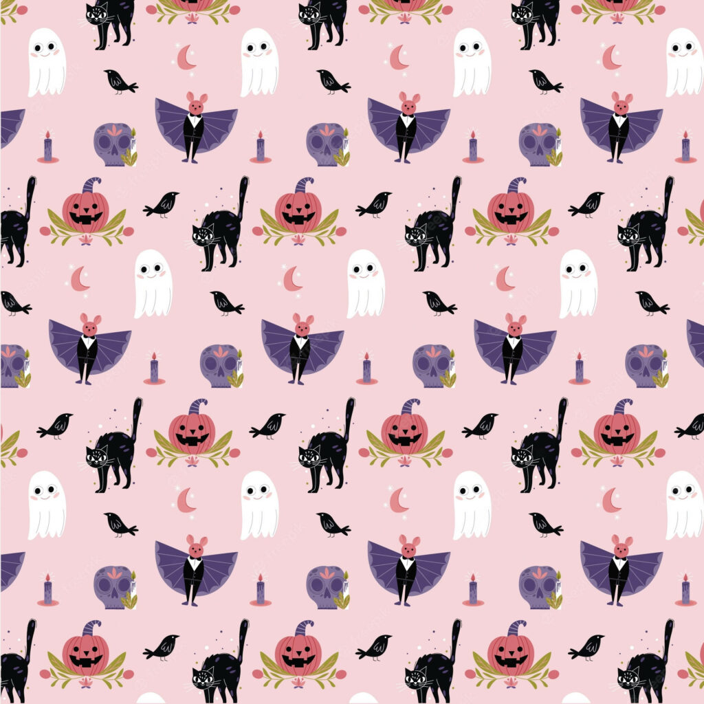 Spooky Fun on a Cute Halloween Phone: Vibrant Background Photo to Get You in the Halloween Spirit! Wallpaper