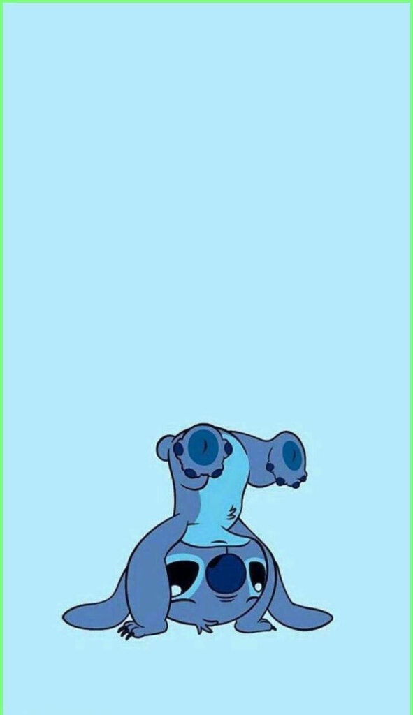 Whimsical Handstand Character Wallpaper on Light Blue Background