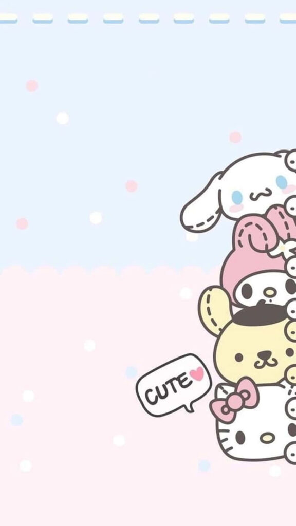 Charming Hello Kitty Friends Wallpaper in Pastel Aesthetic