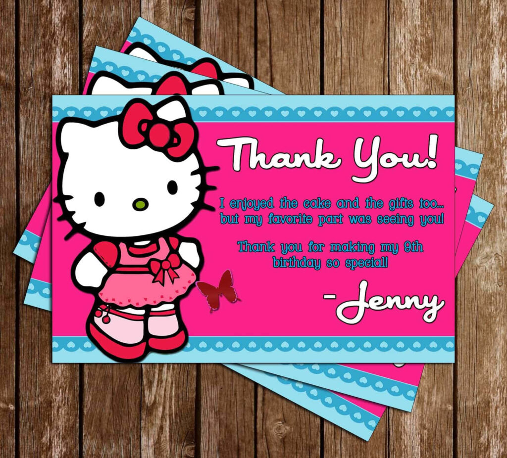 Adorable Hello Kitty Birthday Wallpaper with Pink & Blue Polka Dots