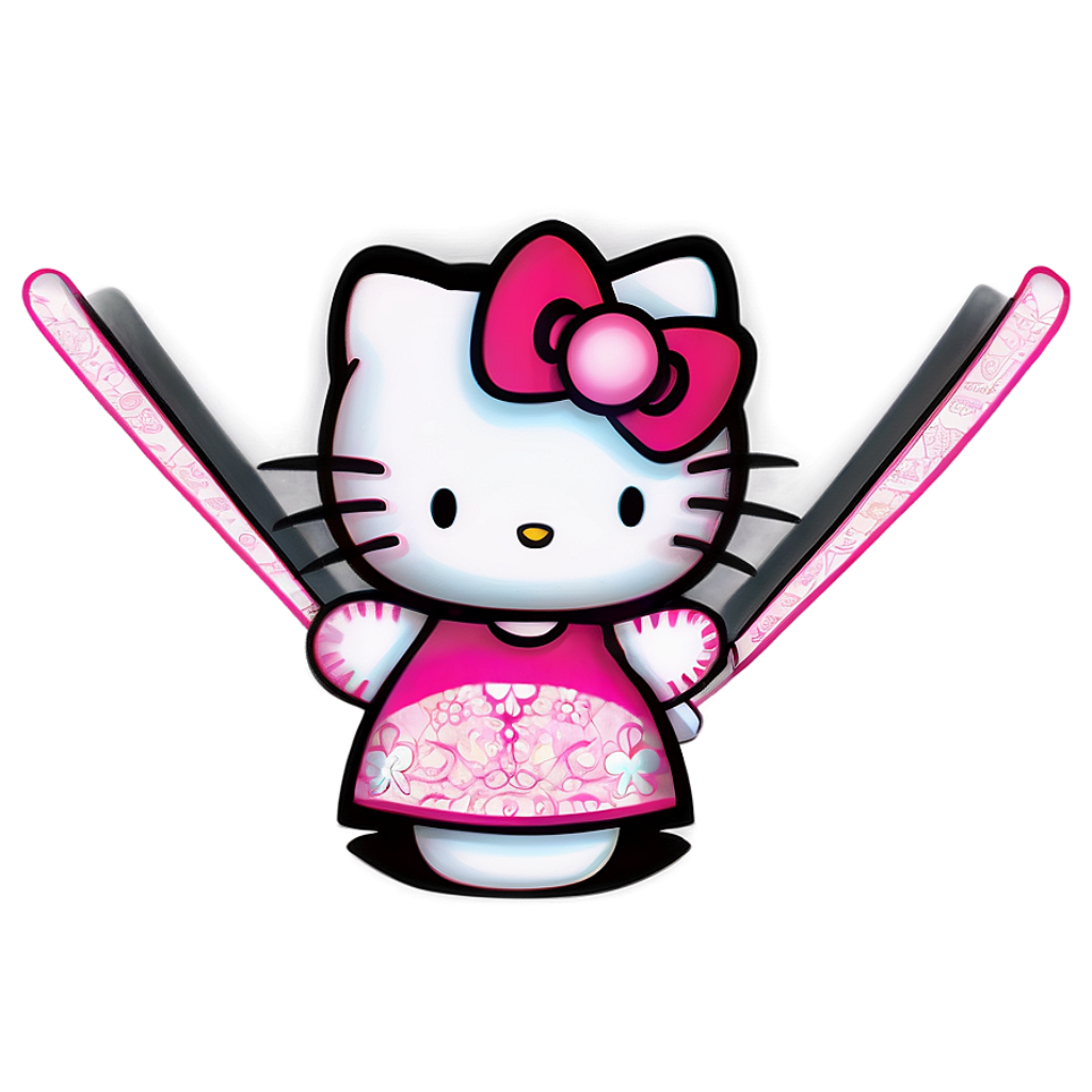 Charming Hello Kitty Wallpaper: Pink Floral Design on Purple Background