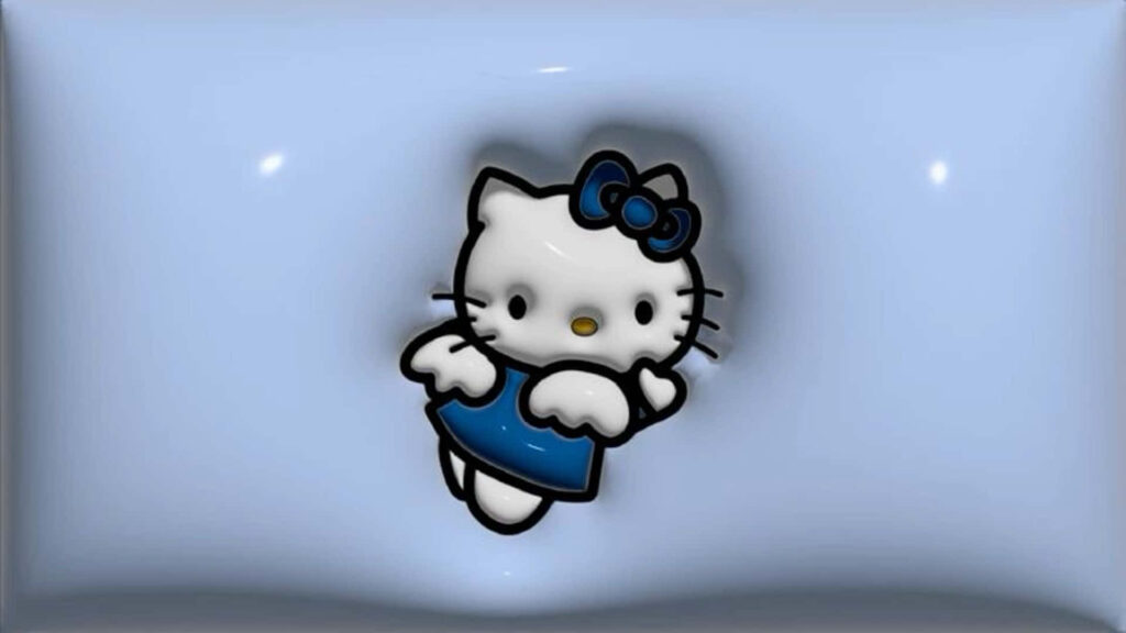 Cute Hello Kitty Wallpaper: Adorable Blue Theme for Chromebook Cover