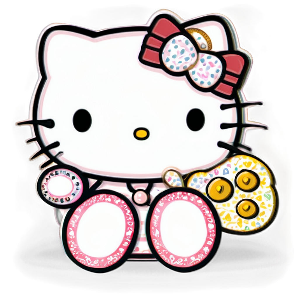 Adorable Hello Kitty Wallpaper with Colorful Accessories