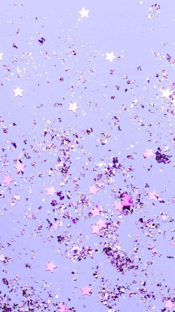 Lovely Lilac Celebration: Delightful Mobile Background of Light Purple Confetti Wallpaper